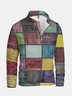 Abstract Art Patchwork Half-zip Pullover Sweatshirt