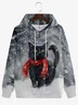 Christmas Cat Snow Scene Hoodie Sweatshirt