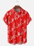 Moisture-wicking Christmas Santa Claus HOHOHO Chest Pocket Casual Shirt