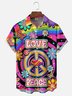 Moisture-wicking Hippie Music Peace&Love Chest Pocket Casual Shirt