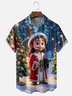 Moisture-wicking Christmas Santa Jesus Chest Pocket Casual Shirt
