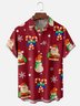 Moisture-wicking Christmas Santa Claus Chest Pocket Casual Shirt