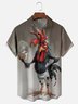 Moisture Wicking Casual Chicken Chest Pocket Hawaiian Shirt