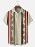 Moisture-wicking Christmas Snowflakes Chest Pocket Bowling Shirt