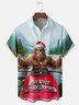 Moisture-wicking Christmas Bigfoot Rowboat Chest Pocket Hawaiian Shirt