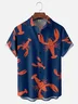 Moisture Wicking Art Lobster Chest Pocket Hawaiian Shirt