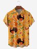 Tall Size Moisture-wicking Thanksgiving Turkeys Chest Pocket Casual Shirt