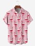 Tall Size Moisture-wicking Christmas Flamingo Chest Pocket Hawaiian Shirt