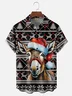 Moisture-wicking Christmas Santa Hat Donkey Pocket Casual Shirt