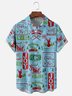 Moisture-wicking Christmas Text Letters Sleigh Elk Car Pocket Casual Shirt