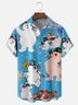 Moisture-wicking Christmas Snowman Chest Pocket Casual Shirt
