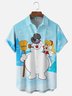 Moisture-wicking Christmas Snowman Chest Pocket Casual Shirt
