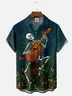 Tall Size David Lozeau Artist Collaboration Illustration Moisture-wicking Chest Pocket Casual Shirt