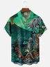 Tall Size David Lozeau Artist Collaboration Illustration Moisture-wicking Chest Pocket Casual Shirt