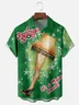 Tall Size Moisture Wicking Christmas Chest Pocket Hawaiian Shirt