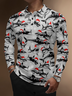 Moisture Wicking Christmas Shark Santa Hat Snowflakes Golf Polo