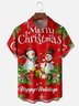 Moisture Wicking Christmas Snowman Chest Pocket Casual Shirt