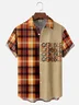 Moisture-wicking Thanksgiving Plaid and Turkey GOBBLE Chest Pocket Hawaiian Shirt