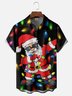 Moisture-wicking Christmas Santa Claus Chest Pocket Casual Shirt