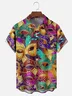 Moisture-wicking Mardi Gras Celebration Mask Chest Pocket Holiday Shirt