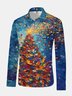 Christmas Tree Long Sleeve Casual Dress Shirt