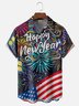 Moisture Wicking Happy New Year Chest Pocket Casual Shirt