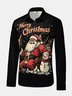 Christmas Santa Claus Long Sleeve Casual Dress Shirt