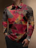 Moisture Wicking Geometric Irregular Patterns Golf Polo