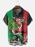 Moisture-wicking Christmas Bigfoot Christmas Tree Chest Pocket Bowling Shirt