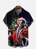 Moisture-wicking Christmas Scary Santa Chest Pocket Hawaiian Shirt
