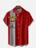 Moisture Wicking Christmas Leg Lights Chest Pocket Bowling Shirt