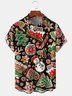 Mens Christmas Events Print Front Buttons Soft Breathable Chest Pocket Casual Hawaiian Shirt