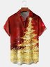 Christmas Tree Chest Pocket Short Sleeve  Shirt