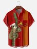 Moisture-wicking Christmas Jazz Trumpet Chest Pocket Bowling Shirt