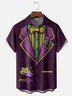 Moisture-wicking Mardi Gras Mask Carnival Chest Pocket Casual Shirt