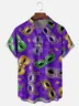 Moisture-wicking Mardi Gras Celebration Mask Chest Pocket Holiday Shirt