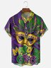 Moisture Wicking Mardi Gras Mask Chest Pocket Casual Shirt