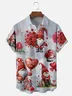 Moisture-wicking Valentine's Day Gnome Love Heart Chest Pocket Casual Shirt