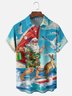 Moisture Wicking Christmas Santa Claus Australian Kangaroo Chest Pocket Casual Shirt