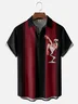 Moisture Wicking Christmas Wine Glass Beauty Chest Pocket Bowling Shirt