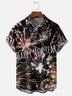 Moisture-wicking New Year Celebration Chest Pocket Casual Shirt