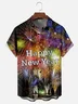 Moisture-wicking Happy New Year Chest Pocket Casual Shirt