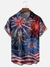 Moisture-wicking New Year American Flag Chest Pocket Casual Shirt