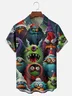 Moisture Wicking Christmas Ugly Monster Chest Pocket Casual Shirt