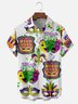 Moisture-wicking Mardi Gras Mask Fleur de Lis Celebration Chest Pocket Casual Shirt
