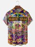 Moisture-wicking Mardi Gras Mask Guitar Chest Pocket Casual Shirt