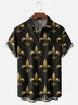 Mens Fleur de lis Print Casual Breathable Short Sleeve Hawaiian Shirts