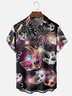 Mens Mardi Gras Carnival Masks Print Casual Breathable Short Sleeve Hawaiian Shirts
