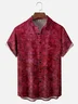 Moisture-wicking Red Abstract Art Vintage Print Chest Pocket Hawaiian Shirt