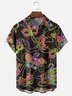 Mens Mardi Gras Beads Carnival Masks Print Casual Breathable Short Sleeve Hawaiian Shirts